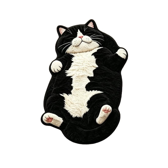 Cute Rug Cat Shaped Bath Mat, 16x24'' Non-Slip Bathroom Rugs Doormat Outdoor Mat with Front Door Mat Soft Plush Floor Mats, Gift for Cat Lovers
