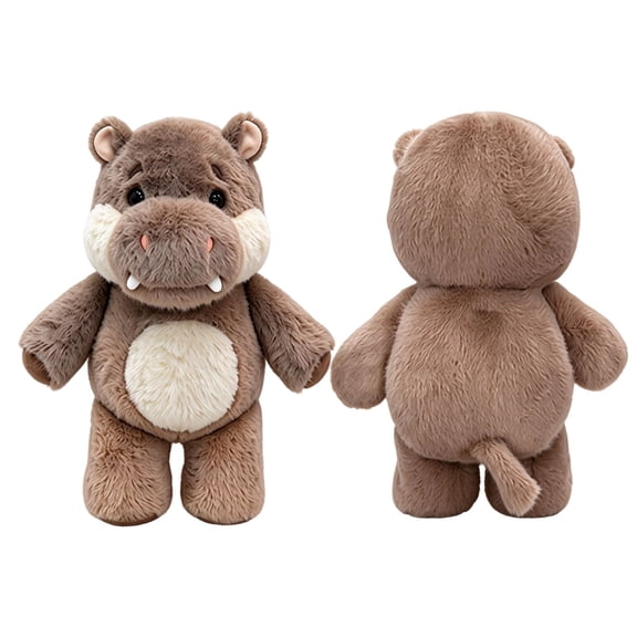 Cute Running Hippo Plush Toy, Adorable Hippopotamus Doll with Playful Running Pose for Bedroom Shelf and Desk Display, Cuddly Everyday Companion Gift