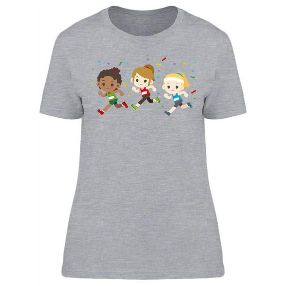 Cute Running Women T-Shirt Women -Image by Shutterstock, Female Large
