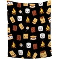 thumbnail image 1 of Cute S'Mores Blanket Marshmallow Cookie Blanket Black Soft Plush Fuzzy Flannel Fleece Throw Blanket for Couch Food Blanket 50"x40" for Kids, 1 of 8