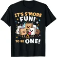 thumbnail image 1 of Cute S'mores Campfire Graphic 1st Birthday Gift Unisex Short Sleeve T-Shirt, 1 of 6