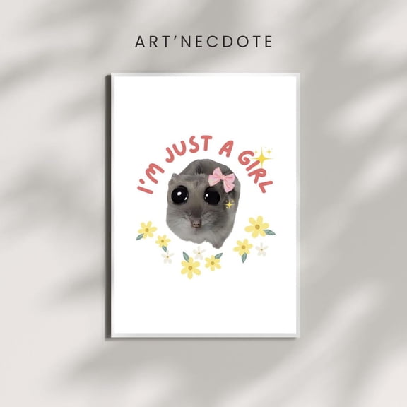 Cute Sad Animal Internet Meme Aesthetic Room Decor V1, Unframed Poster