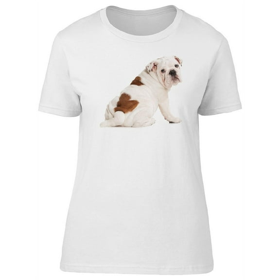 Cute Sad English Bulldog Puppy T-Shirt Women -Image by Shutterstock, Female Small