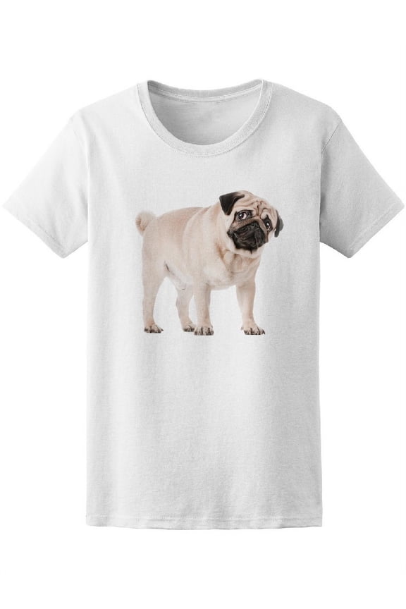 Cute Sad Pug Dog Tee Women's -Image by Shutterstock