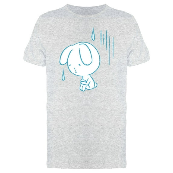 Cute Sad Rabbit Doodle T-Shirt Men -Image by Shutterstock, Male Large