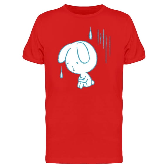 Cute Sad Rabbit Doodle T-Shirt Men -Image by Shutterstock, Male x-Large