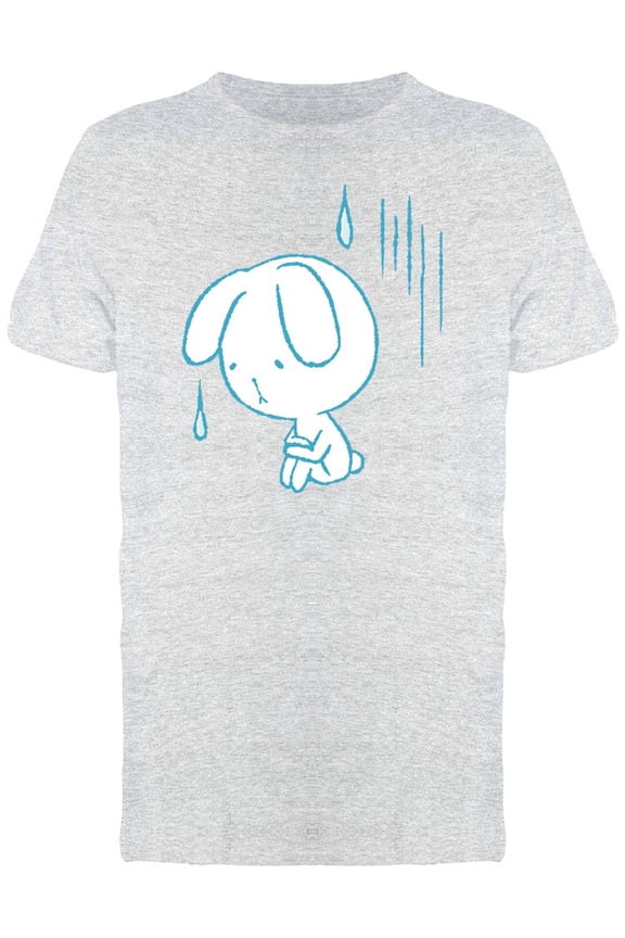 Cute Sad Rabbit Doodle Tee Men's -Image by Shutterstock