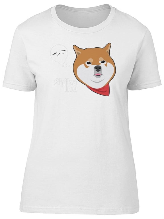 Cute Sad Shiba Inu Dog T-Shirt Women -Image by Shutterstock, Female Small