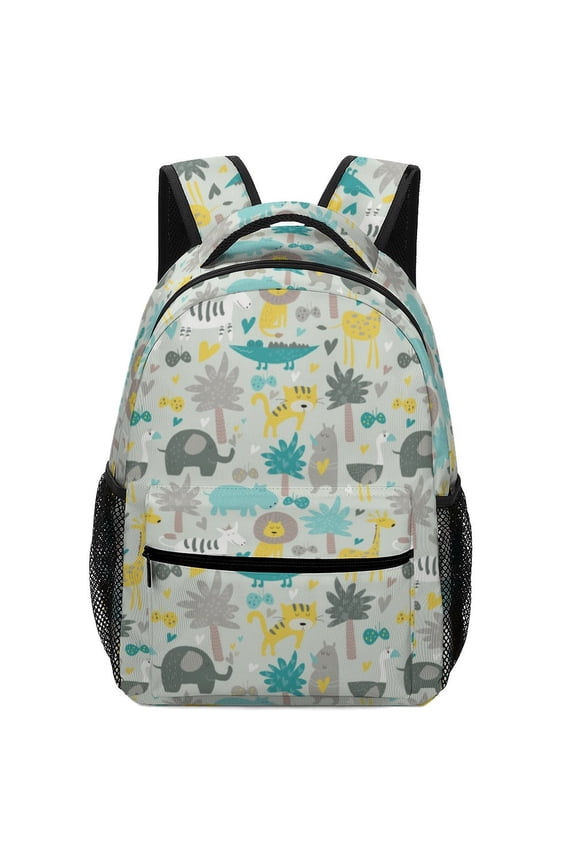 Safari Animal Print Oxford Backpack Double Zipper Hidden Pocket Commute Bag