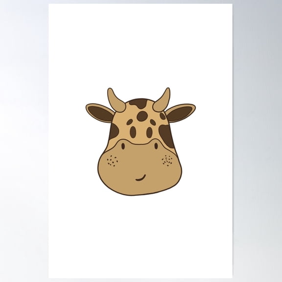 Cute Safari Giraffe Head Poster Wall Art, Modern Wall Decor For Living Room Bedroom, 8x12 UNFRAMED