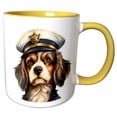 thumbnail image 1 of 3drose, Cute Sailor Dog Illustration, 11oz Two-tone Yellow Mug, 1 of 6