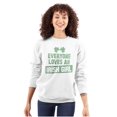 thumbnail image 1 of Cute Saint Patrick's Day Irish Girl Women Crewneck Sweatshirt Brisco Brands X, 1 of 6