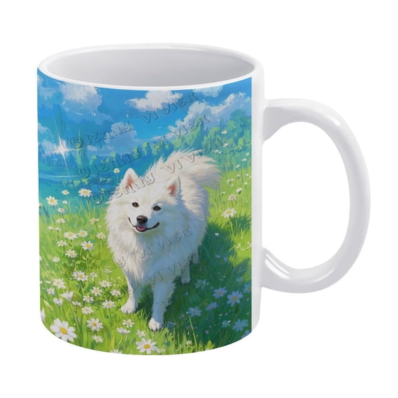 Cute Samoyed Dog Design Coffee Mug - 11 OZ Tea Cup - Gift for Dog Lovers and Samoyed Owners