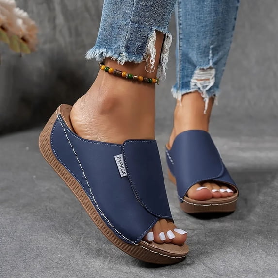 Cute Sandals For Women Womens Dress Shoes Women's Lightweight Wedge Sandals - Slip On Dressy Summer Slides, Comfortable Walking Shoes