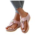 thumbnail image 1 of Cute Sandals for Women,Walking Sandals Women,Summer Shoes for Women,Women's Sandals,Wedge Sandals,Women Summer Casual Low Wedges Sandals Beach Sandals,Pink,6, 1 of 4