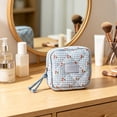 thumbnail image 1 of Cute Sanitary Napkin Storage Bag Quilted, Portable Mini Pouch for Tampons and Cosmetics, Cotton Period Organizer for School and Travel, Compact Makeup Bag for Daily Commute and Gym, 1 of 6