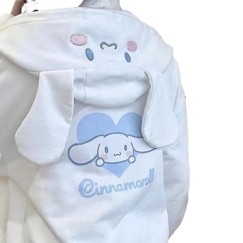 Cute Sanrio Cinnamoroll Hoodie Zipper Loose Girl Christmas Gift