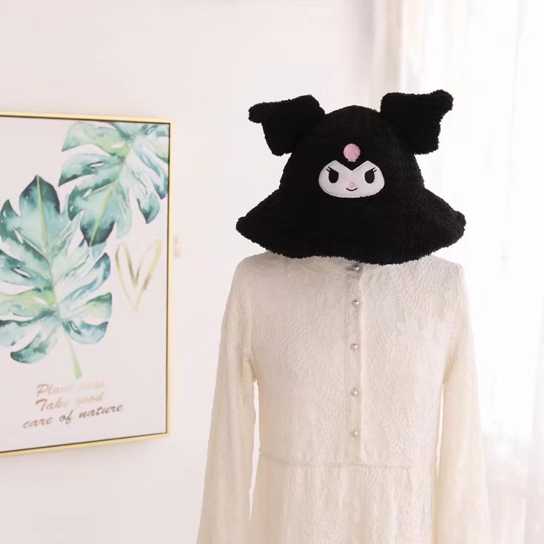 Cute Sanrio Kuromi Kawaii Cartoon Hat Cinnamoroll Anime Bucket Hat