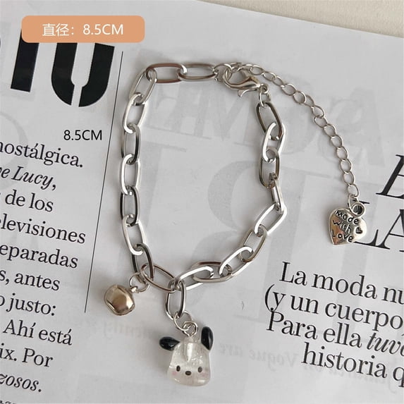 Cute Sanrio Pochacco Bell Bracelet Students Best Friend Sweet Girl Heart Style Necklace Handwear Ins Design Hand String Gift