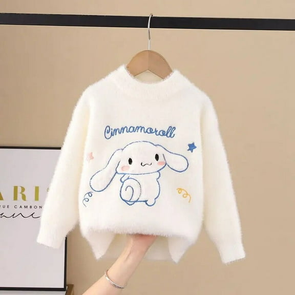 Cute Sanrio Sweater Cinnamoroll Accessories Kawaii Cartoon Anime Autumn Winter Thickening Warm Knit Sweater Toy for Girls Gifts