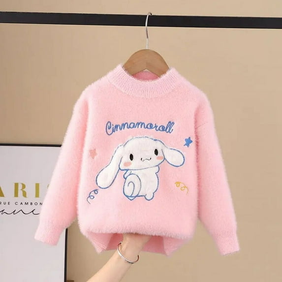 Cute Sanrio Sweater Cinnamoroll Accessories Kawaii Cartoon Anime Autumn Winter Thickening Warm Knit Sweater Toy for Girls Gifts