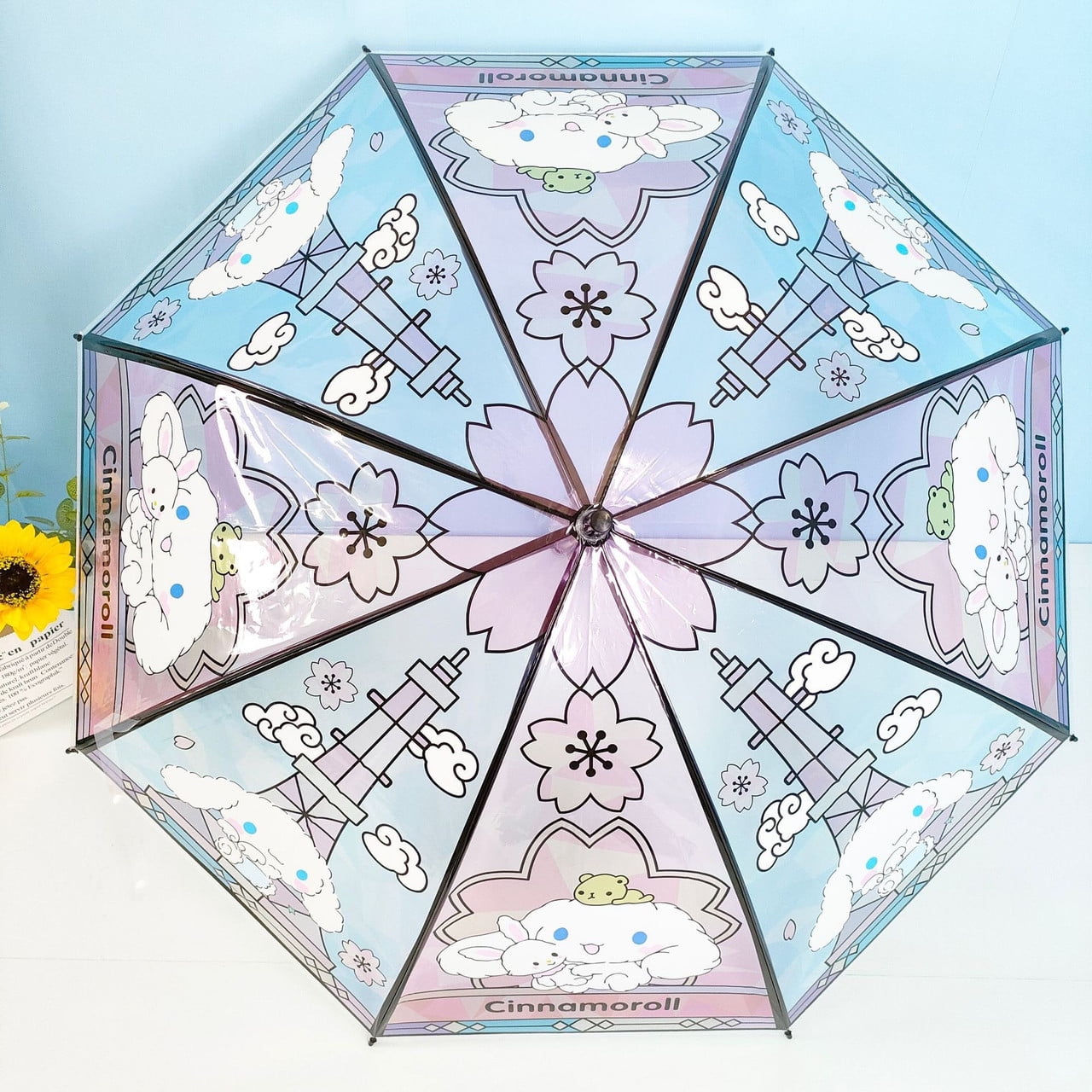 Cute Sanrio Umbrella Kawaii Kuromi Melody Cinnamon Roll Pochacco Transparent Clear Umbrella