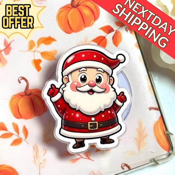 Cute Santa Claus Magsafe Phone Grip: Kawaii Christmas , Festive Holiday Phone Holder, Cute Xmas Gift for Friends & Family