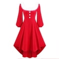 thumbnail image 1 of Cute Santa Dress for Women Long Sleeve Red Christmas Dress Flowy Dresses Womens Santa Outfit Dress for Christmas, 1 of 4