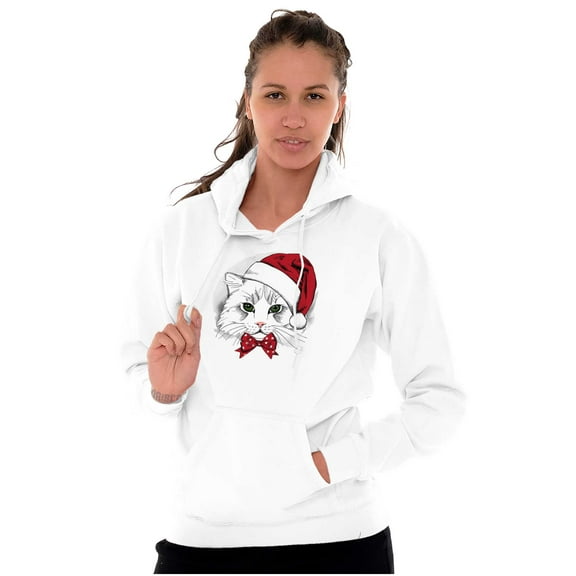 Cute Santa Kitty Merry Christmas Hoodie Sweatshirt Women Men Brisco Brands X