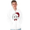 thumbnail image 1 of Cute Santa Kitty Merry Christmas Unisex Fleece Graphic Zip Up Hoodie Brisco Brands 3X, 1 of 5