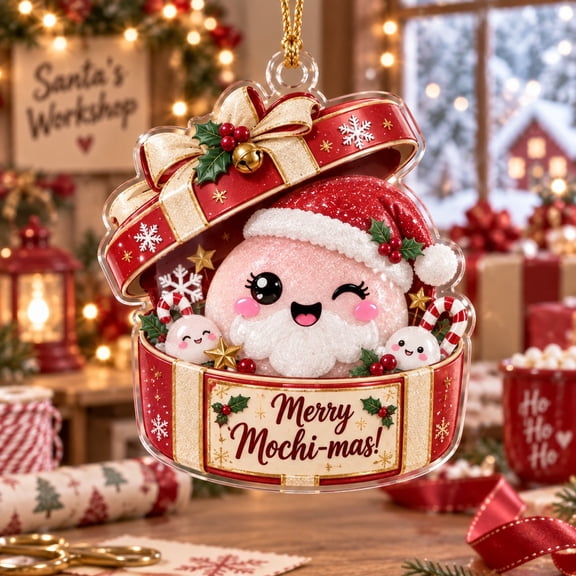 Cute Santa Mochi Christmas Ornament for Holiday Food Lovers