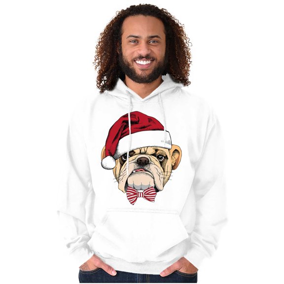 Cute Santa Pug Bulldog Christmas Hoodie Sweatshirt Women Men Brisco Brands M