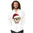 thumbnail image 1 of Cute Santa Pug Bulldog Christmas Zip Up Hoodie Men's Women's Brisco Brands S, 1 of 5
