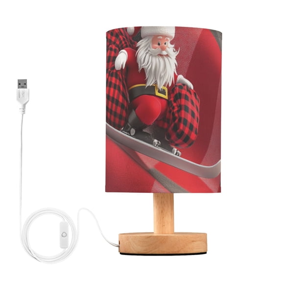 Cute Santa on Sleigh Christmas Table Lamp with USB Port LED Warm Light Lamp Night Light Home Decor