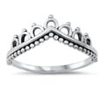 thumbnail image 1 of Cute Scalloped Tiara Crown Ring .925 Sterling Silver Band Jewelry Female Male Unisex Size 4, 1 of 4