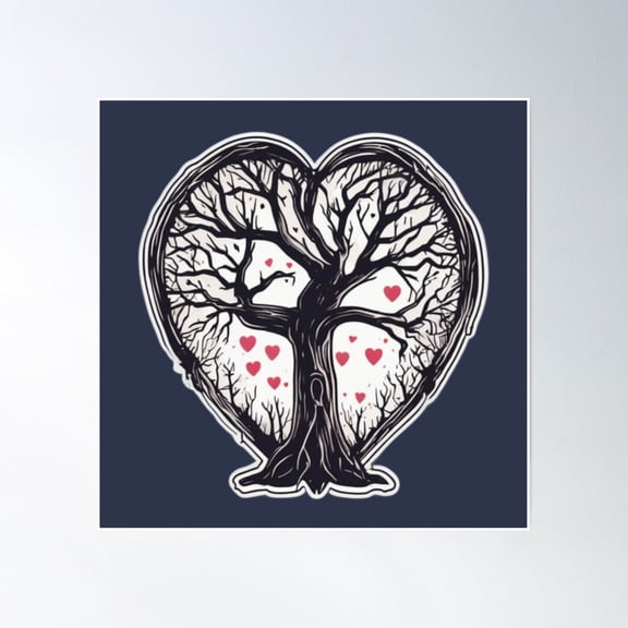 Cute Scary Tree Poster Wall Art, Modern Wall Decor, 24x24 UNFRAMED