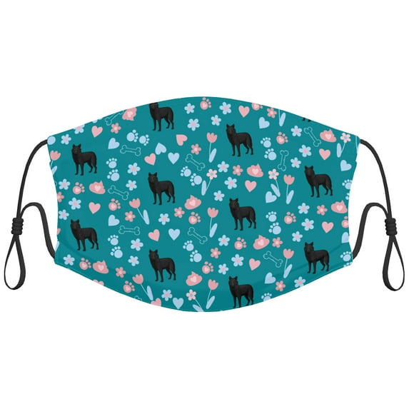 Cute Schipperke Dog Graphic Printed Cloth Face Masks Reusable Washable Adjustable for Child (1 PCS)