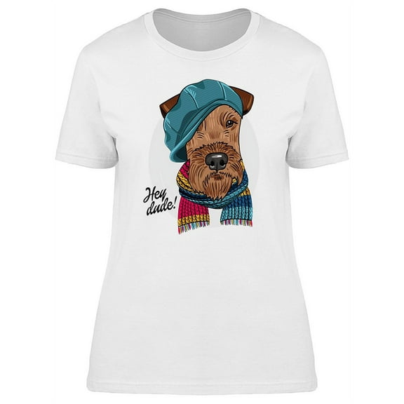 Cute Schnauzer Dog With Cap Tee Women's -Image by Shutterstock