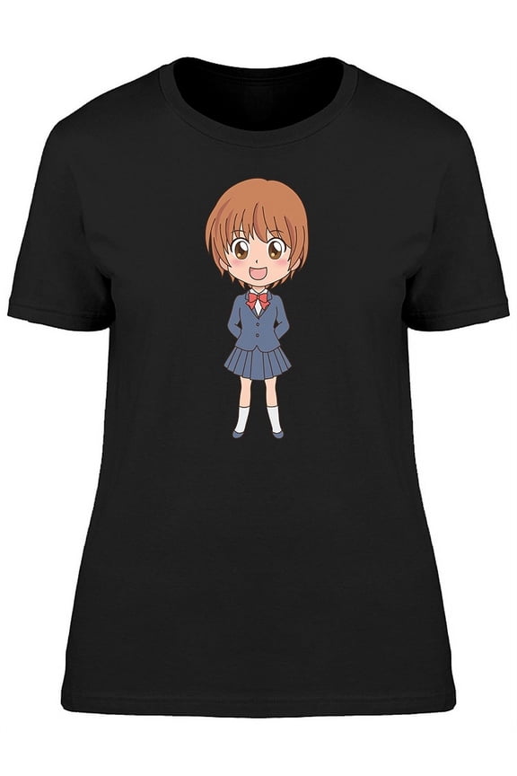 Cute School Kawaii Girl Cartoon T-Shirt Women -Image by Shutterstock, Female x-Large
