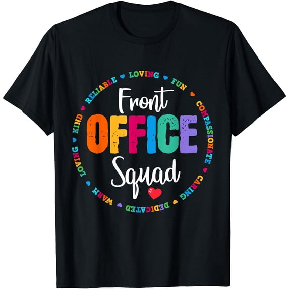 Cute School Secretary Admin Appreciation Front Office Squad T-Shirt Black Small