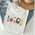 thumbnail image 1 of Cute School Supplies Heritage Graphic Tee 100%Cotton Crew Neck Short Sleeve Tee For Women Teacher Gift Teacher T-shirt, 1 of 7