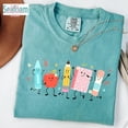 thumbnail image 1 of Cute School Supplies Shirt | Back to School Teacher T-Shirt | Crayon Pencil Notebook Apple Glue Stick Tee, 1 of 4