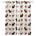 thumbnail image 1 of Cute Scotch Dogs Blackout Curtains for Bedroom Living Room Darkening Curtains 54 Inch Long Red Heart Lovely Pets Vintage Short Curtain for Small Window Treatment Insulated Grommet Drapes 42"x54"x2, 1 of 9