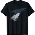 thumbnail image 1 of Cute Screaming Parrot, Birb Memes, Funny T-Rex African Grey T-Shirt, 1 of 5