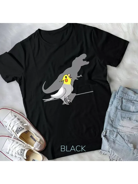 Cute Screaming Parrot Birb Memes Funny T-Rex Cockatiel T-Shirt Unisex T-shirt