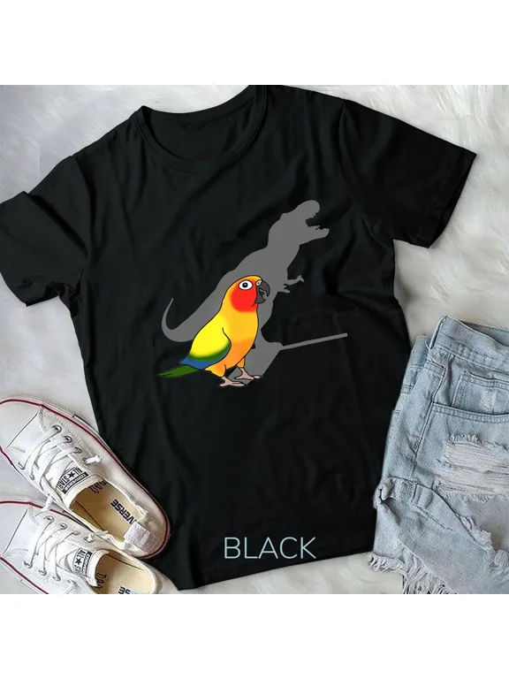 Cute Screaming Parrot Birb Memes Funny T-Rex Sun Conure T-Shirt Unisex T-shirt