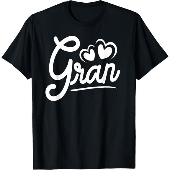 Cute Script Gran Hearts for Women Grandmother Graphic Short Sleeve Tee