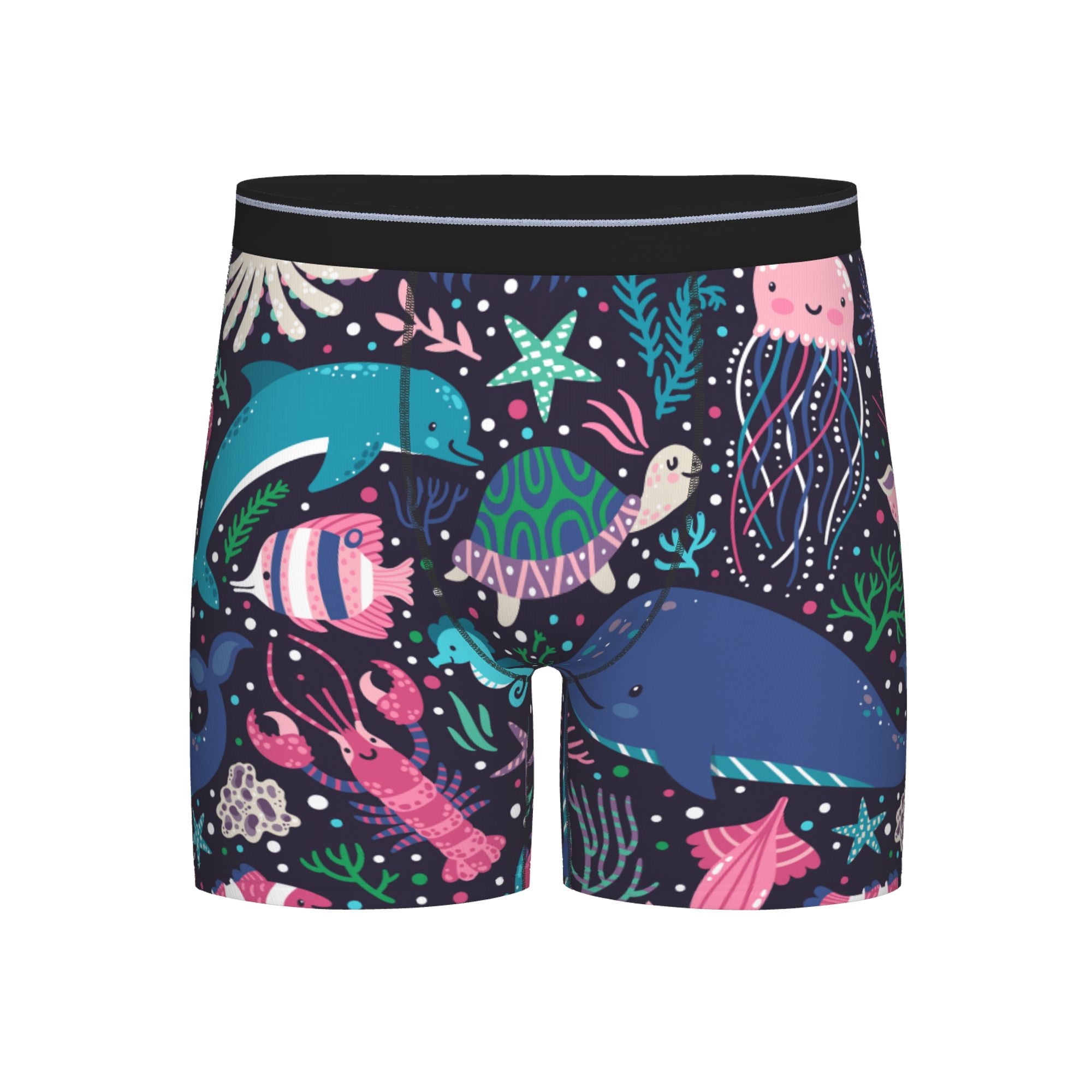 Cute Sea Animals Men's Novelty Underwear Men Boxer Briefs Comfort Soft