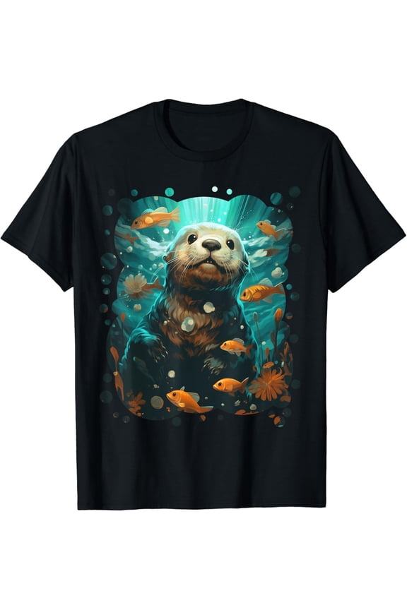 Cute Sea Otter Animal Nature Lovers Graphic Ottos Otter Oasis T-Shirt