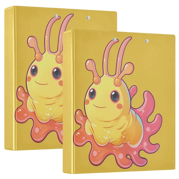 Cute Sea Slug Hardcover 3 Ring Binder 1.5” Round Rings Letter Size Paper Pockets for School Office Supplies